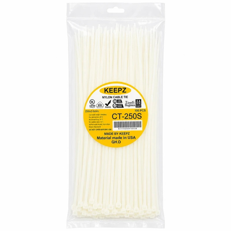 بست کمربندی کیپز مدل ۴.۸mm سایز ۲۵ سانتی متر - سفید